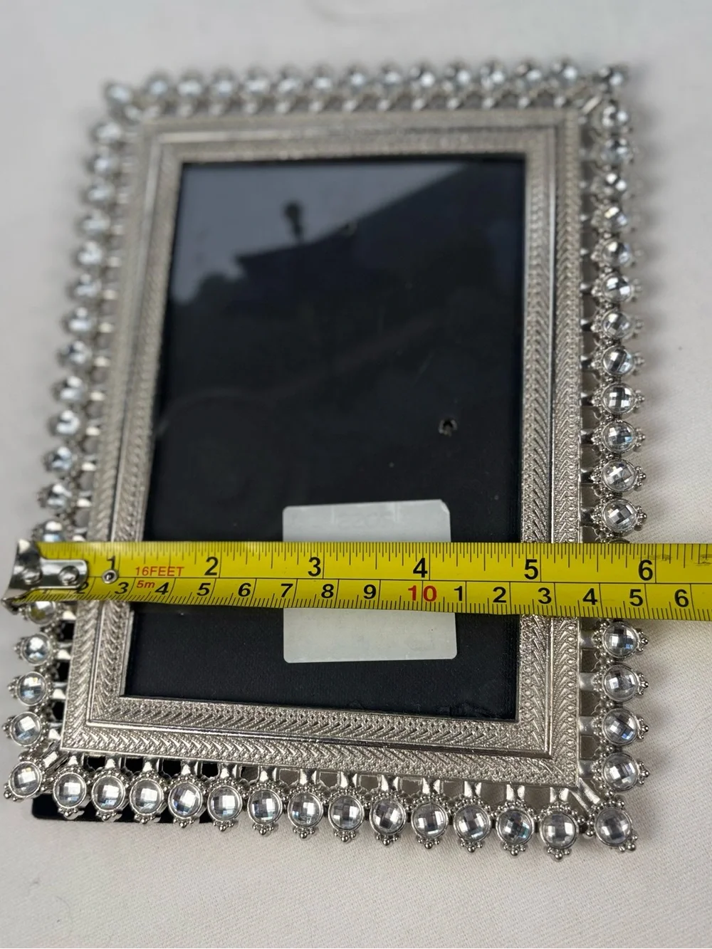 Concepts in Time Rhinestone Crystal Silver Photo Frame 5 x 7 Ornate Glam Decor